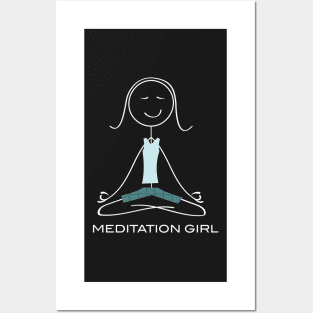 Funny Womens Meditation Girl Posters and Art